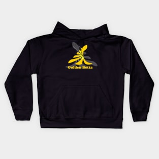 Golden Betta Fish Illustration Kids Hoodie